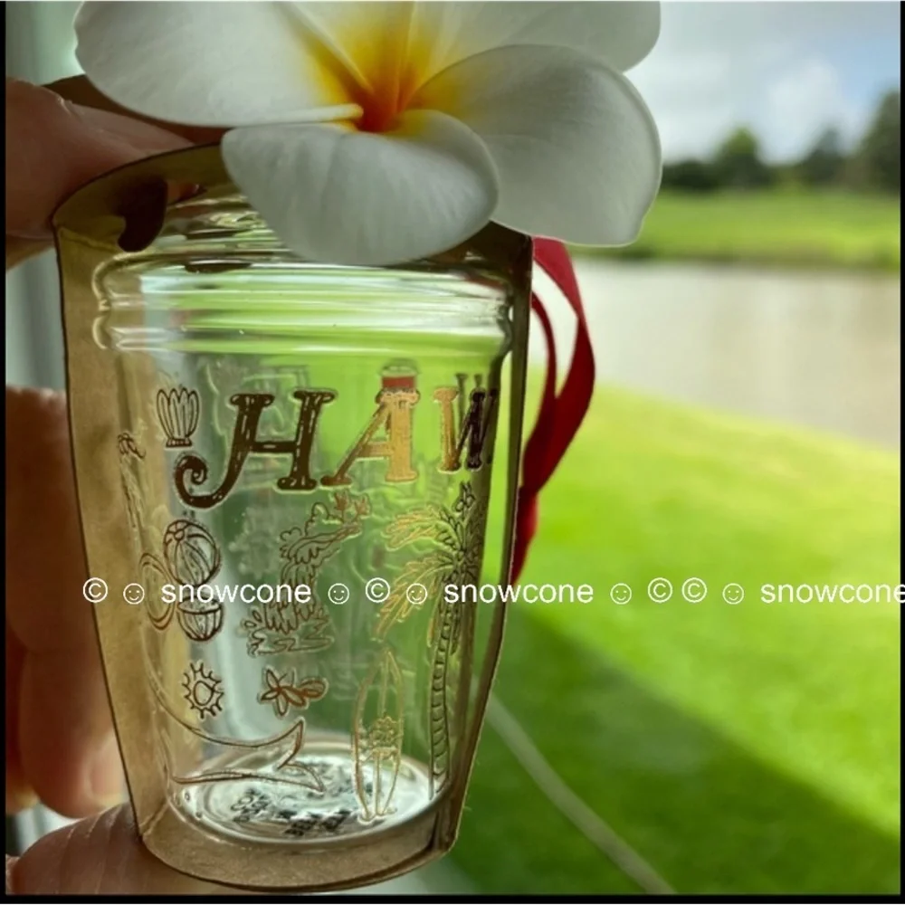 NEW Starbucks Hawaii Christmas Tumbler Glass Ornament